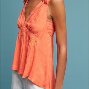 Maeve by Anthropologie Women’s Sleeveless Top SZ L Ruffles Babydoll Fit Coquette